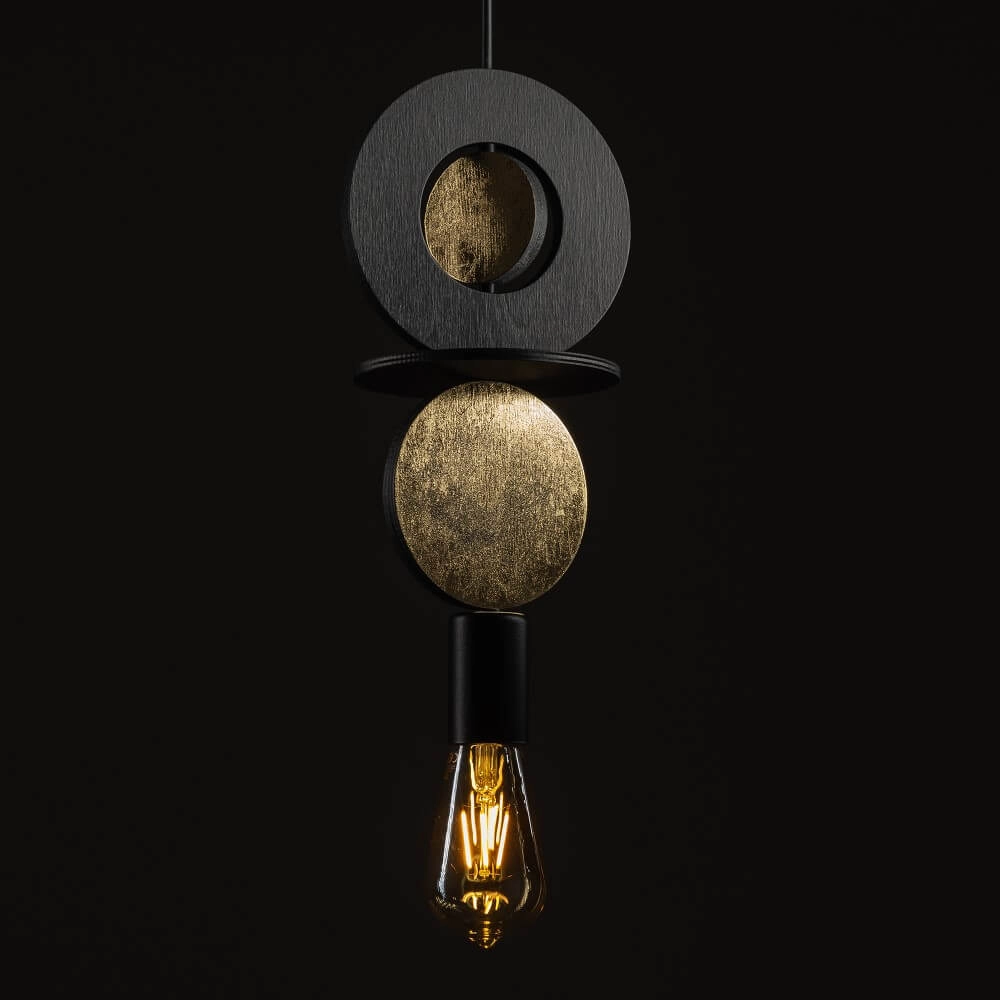 Design-Pendelleuchte Drops Wood E 1-flammig schwarz Lyora 5903139111775