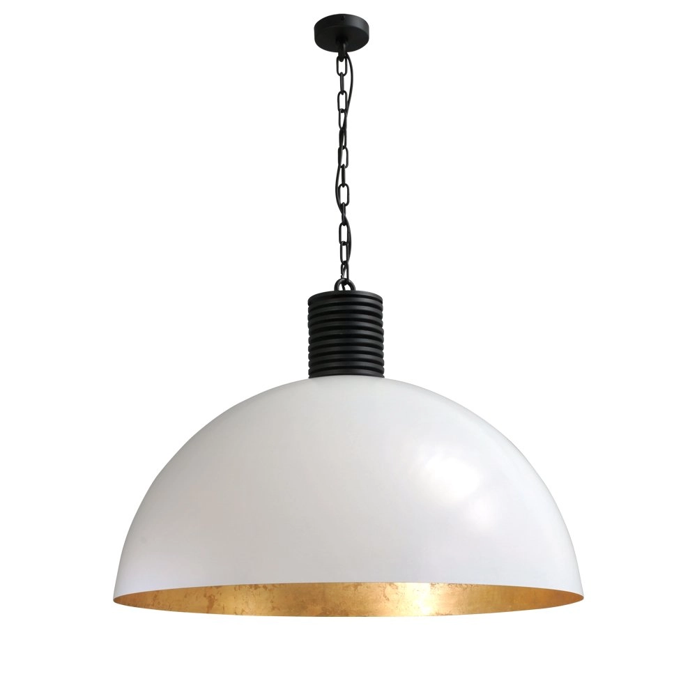 Pendelleuchte Industria Bud 80 cm weiß mit altem gold