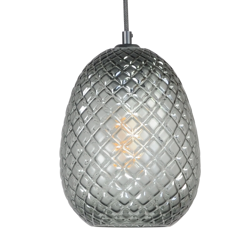 Schwarze Hängelampe Pineapple 3-flammig mit Rauchglas Masterlight 8718121212739