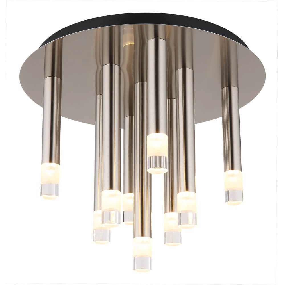 Design-Pendelleuchte Ryan 9-helles Nickel