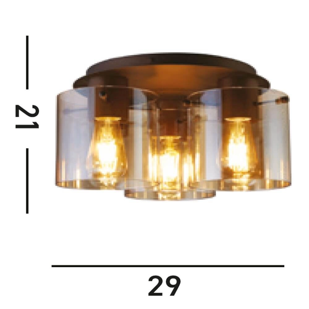 Deckenleuchte 3-flammig Sweden Mokka-Braun Searchlight 5053423271668