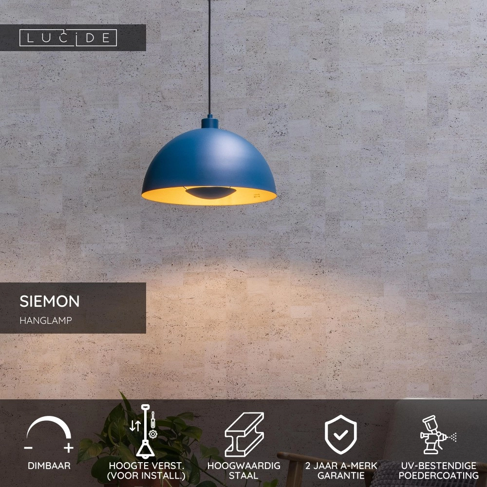 Design-Pendellampe Siemon Blau Lucide 5411212451767