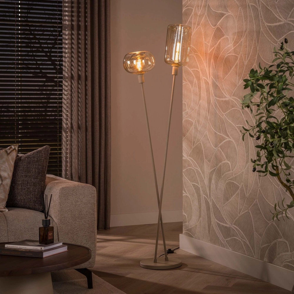 Moderne Stehlampe Serene Sandbraun