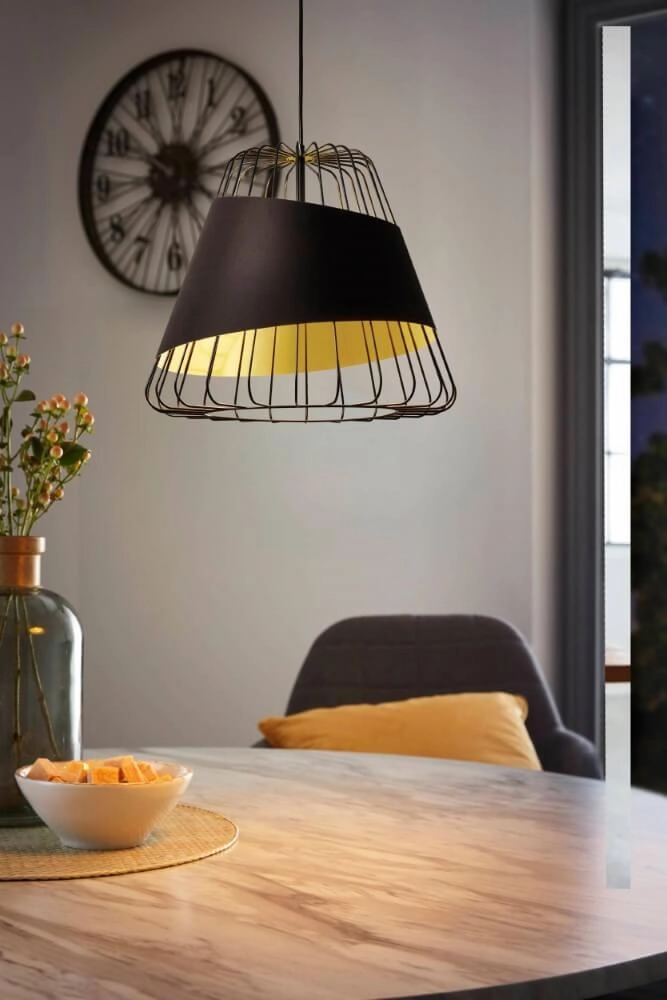 Pendelleuchte Austell 43 cm schwarz mit gold Eglo 9002759495091