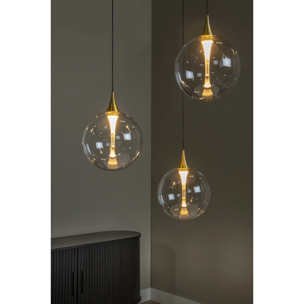 Design-LED-Pendelleuchten Gisela klar – 3x Ø 16 cm Premium by Lucide 5411212134783