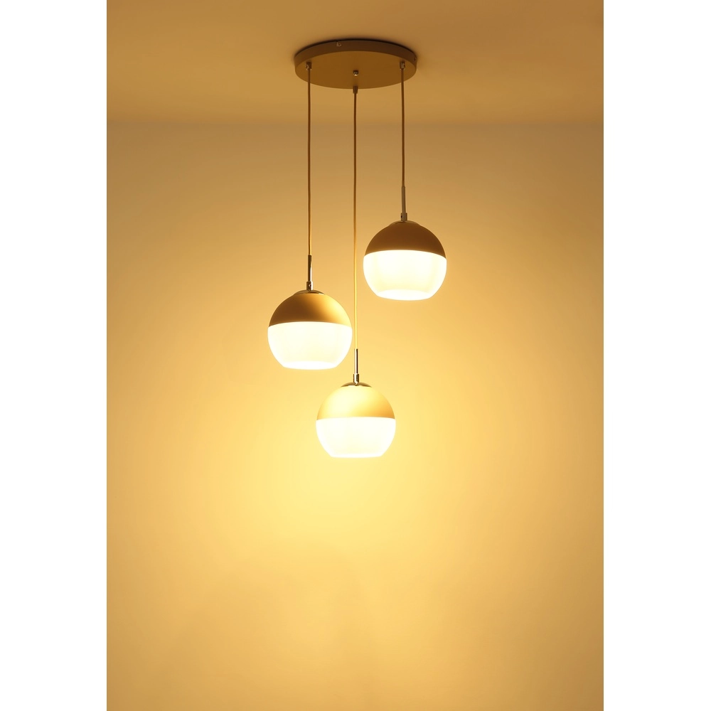 3-flammige Pendelleuchte Ragusa rund sandbraun Globo 9007371575787