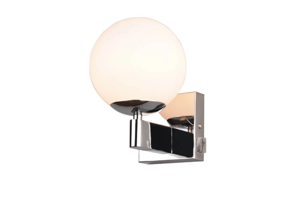 Wandlampe Kula Chromleuchte mit weißem Glas Trio 4017807585278
