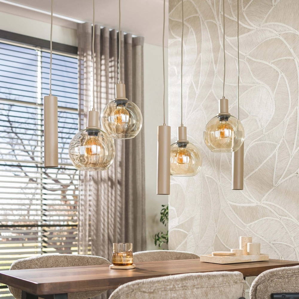 Design-Pendellampe Sfera 7-hell sandbraun Lyora 8716803515161