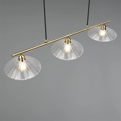 Klassische Pendellampe Eluna 3-Licht alte Messing Trio 4017807682526