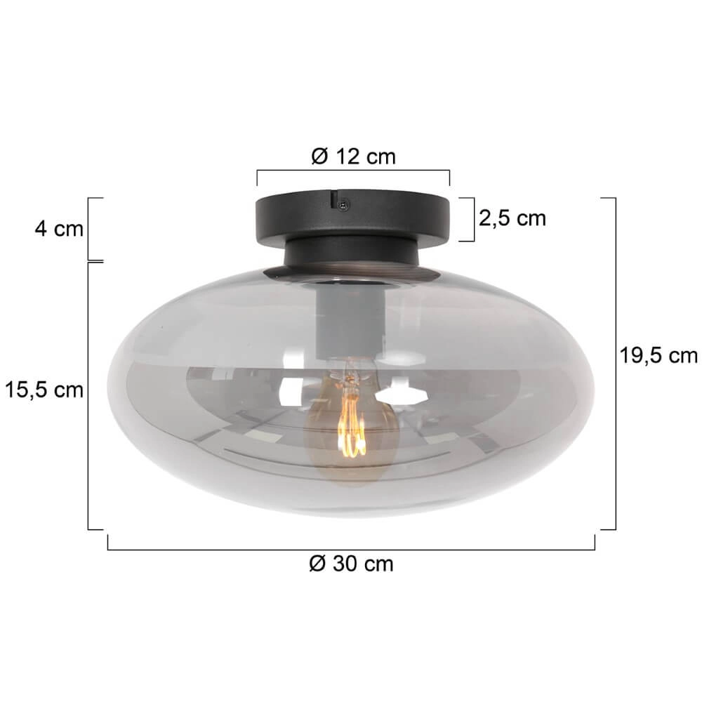 Deckenleuchte aus Glas Reflexion oval Ø 30cm Steinhauer 8712746161335