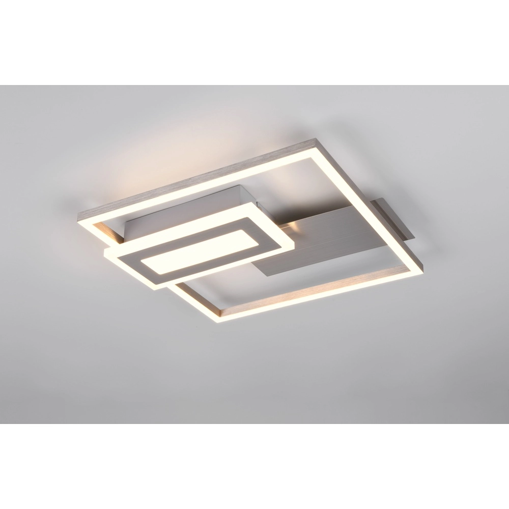 Quadratische Deckenleuchte Spiro nickel 30cm Trio 4017807612431