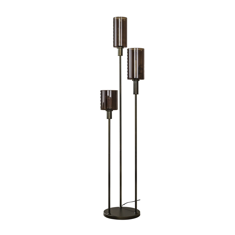Stehlampe Sepiora Sienabraun – dunkles Glas Lyora 8716803513440
