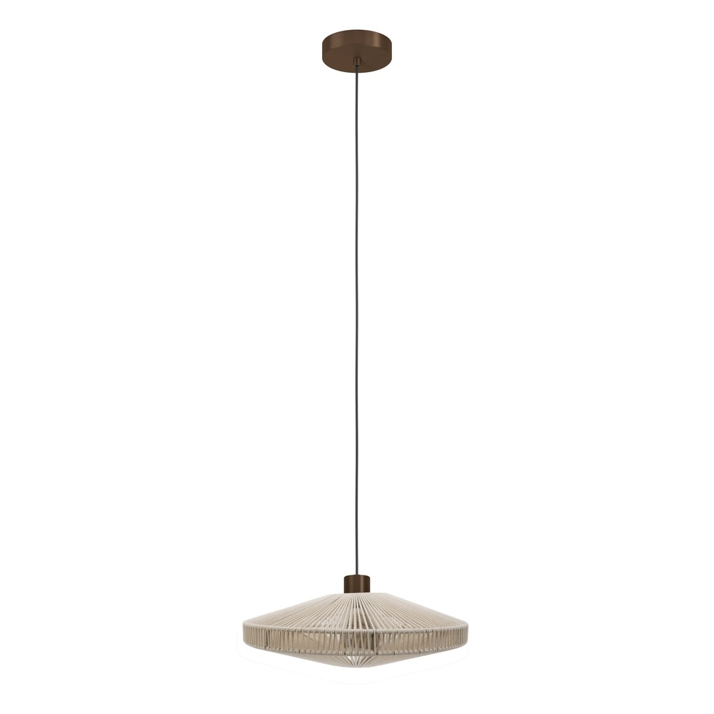 Japandi-Pendellampe Orimini Ø 38cm – Bronze mit Creme Eglo 9008606347827