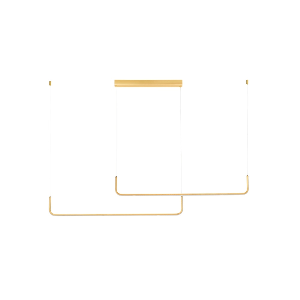 Schlanke Pendelleuchte Strita Gold Doppel 3000K Lyora 5212017448408