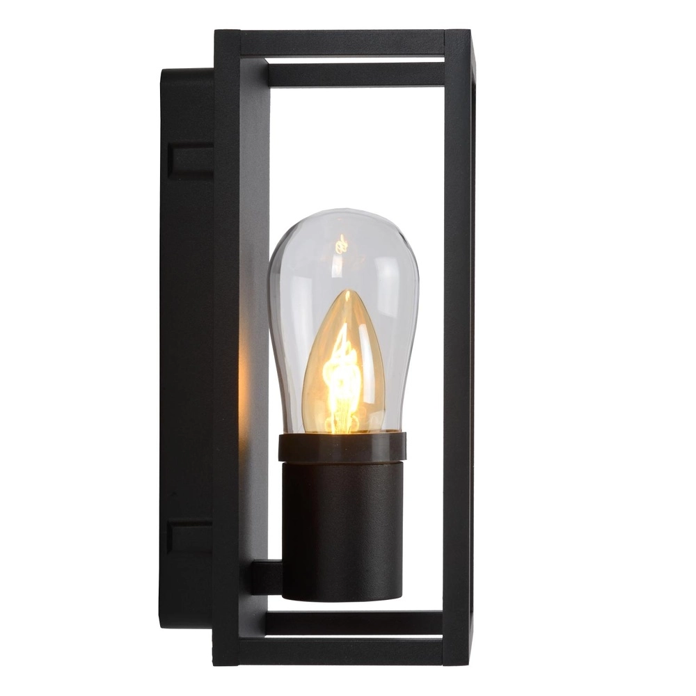 Schwarze Wandlampe Carlyn Einzelbadezimmer IP54 Lucide 5411212271723