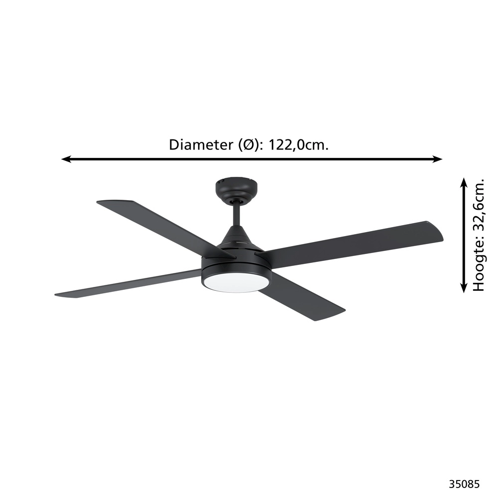 Großer Deckenventilator Trinidad Ø 122cm Eglo 9002759350857