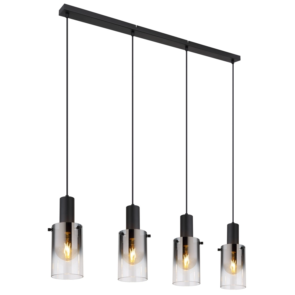 4-Licht Pendellampe Florentina Schwarzes Design