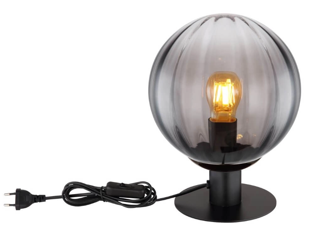 Tischlampe Dallerta schwarz mit Rauchglas Globo 9007371458561