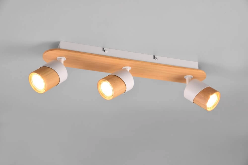 Deckenleuchte aus Holz mit Weiß Aruni 3-flammig Trio 4017807565676