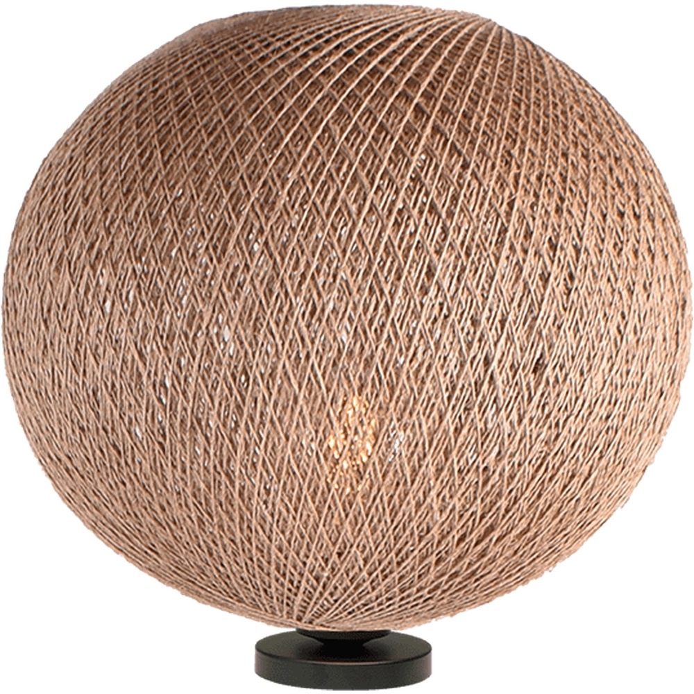Tischlampe Corda schwarz mit Rattan Ø 40 cm