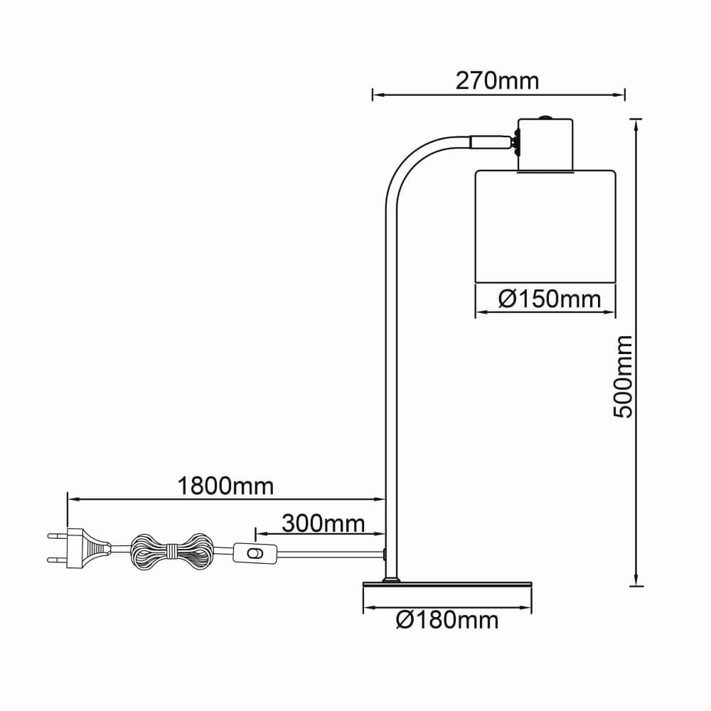 Tischlampe Weald schwarz mit Holz Brilliant 4004353419263