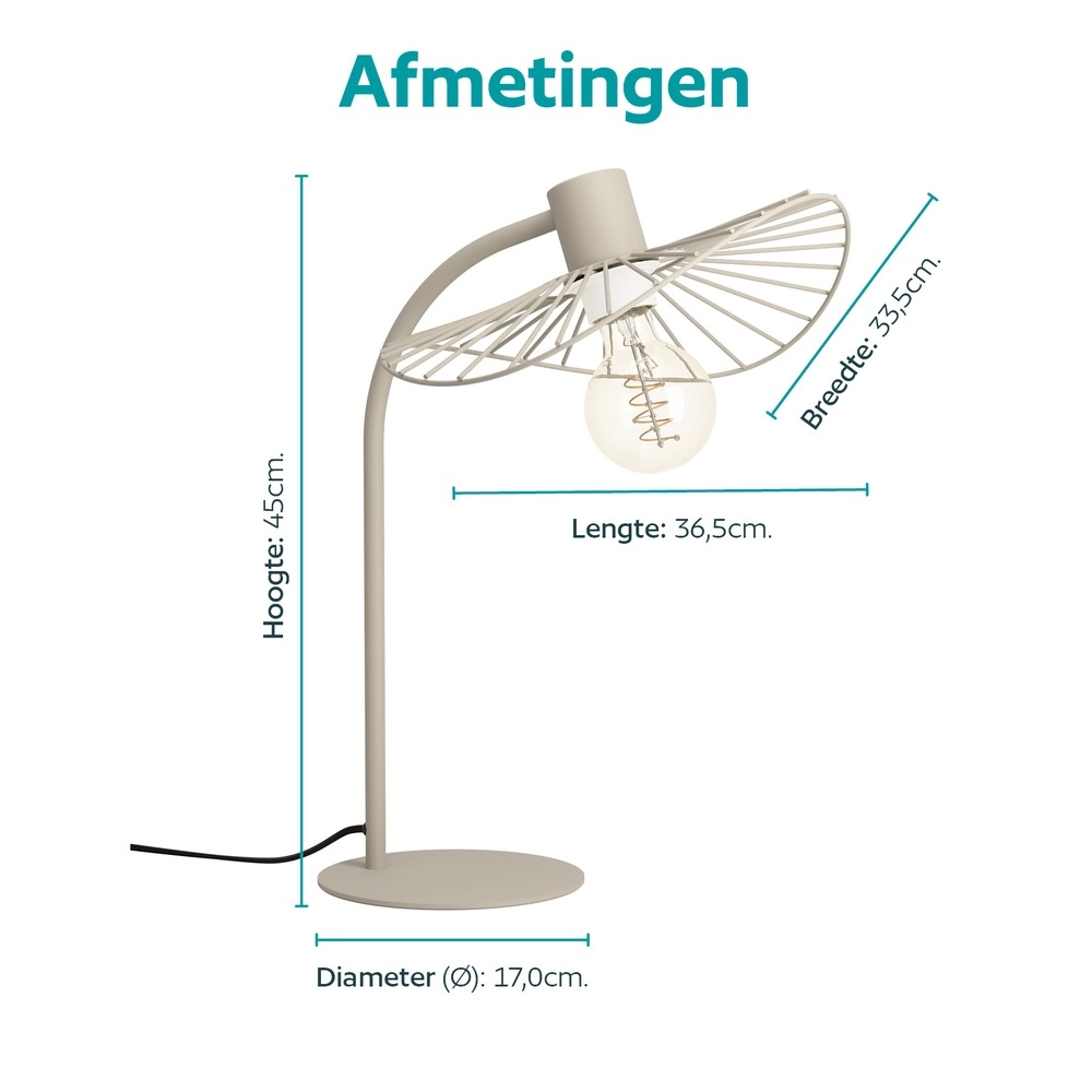 Design-Tischlampe Arroturas Sandbraun