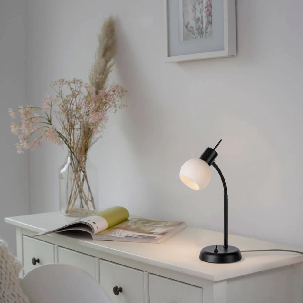 Schwarze Tischlampe Loki 1-Licht Just Light 4043689000813