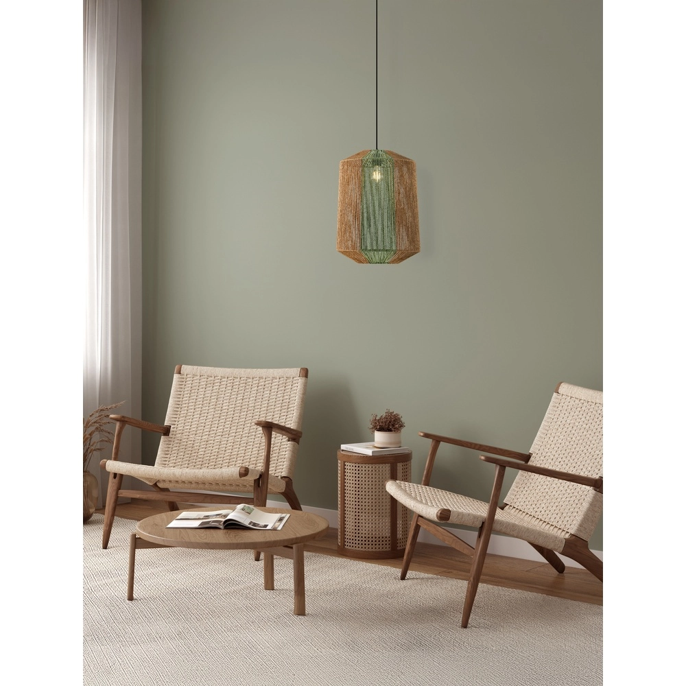 Pendelleuchte Dena Ø 38cm braun mit grün Lyora 5212017477293