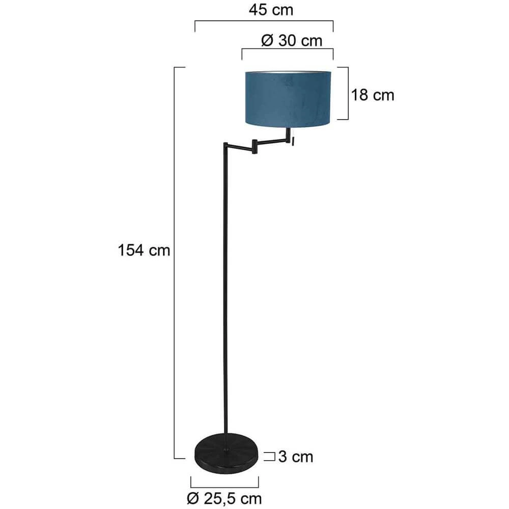 Stehlampe Bella schwarz mit blauer Kapuze Steinhauer 8712746174656