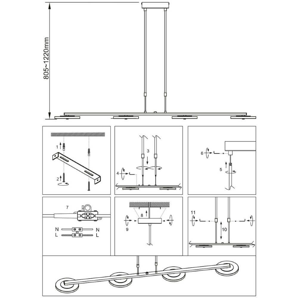 Schwarze LED-Bürolampe Turound Steinhauer 8712746166965