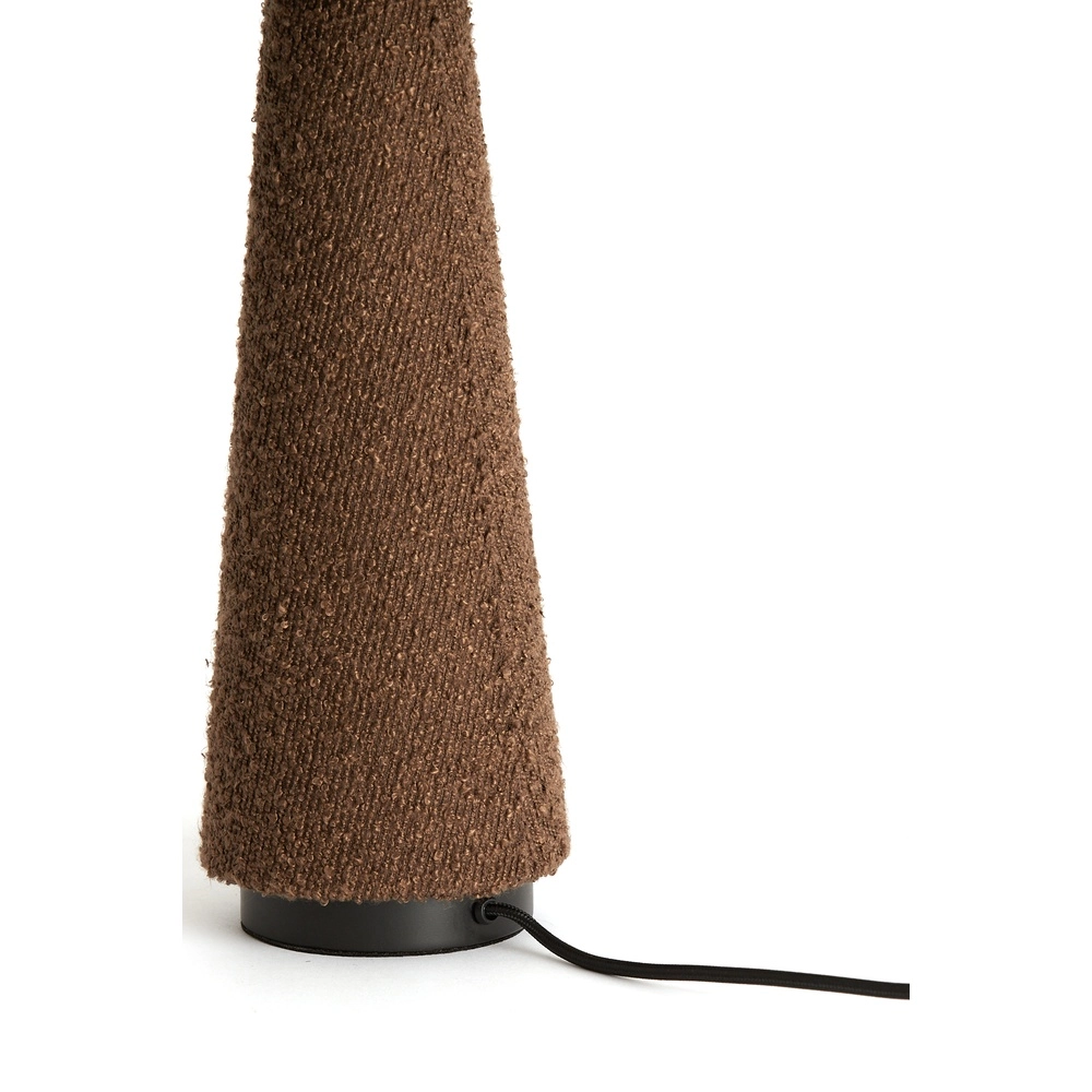 Tischlampe Devia Ø 30cm – bouclé – braun Light & Living 8717807759476