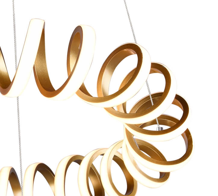 LED Hängelampe Curl Ø 55 cm gold Trio 4017807467796