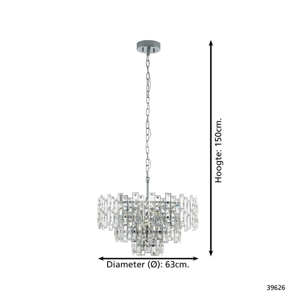 Ø 63cm Kronleuchter Calmeilles 1 Chrom Stars of Light 9002759396268