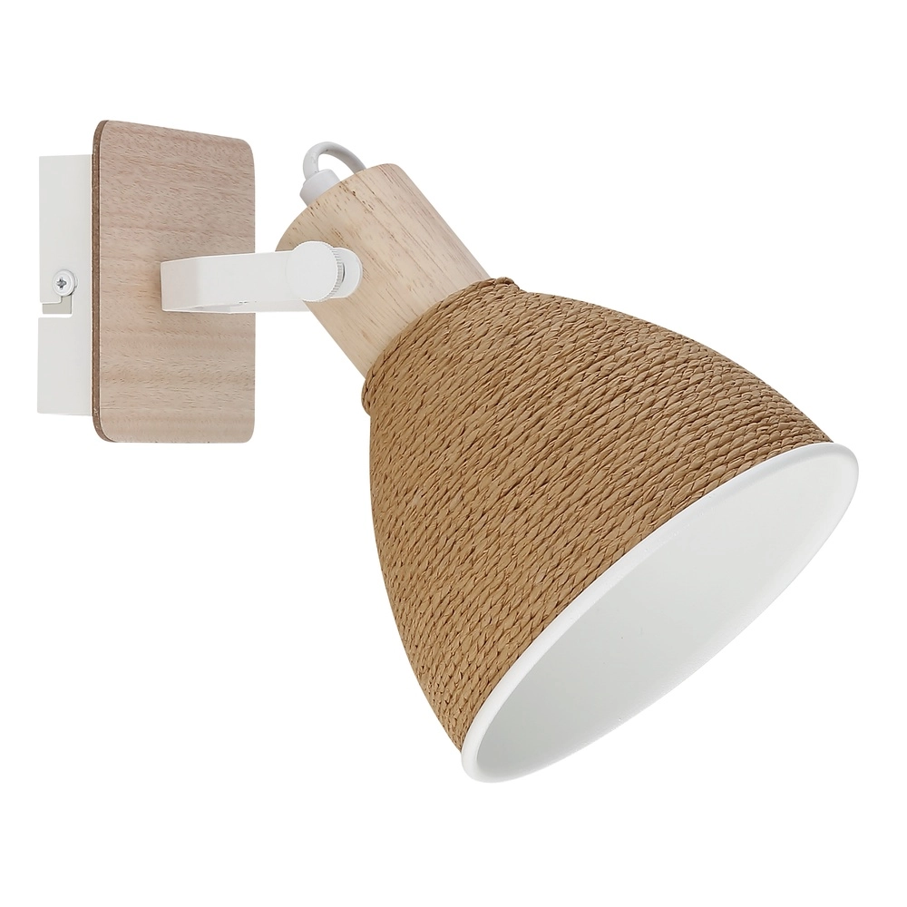 Wandlicht Lyndon Weiß mit Rattan Globo 9007371580743