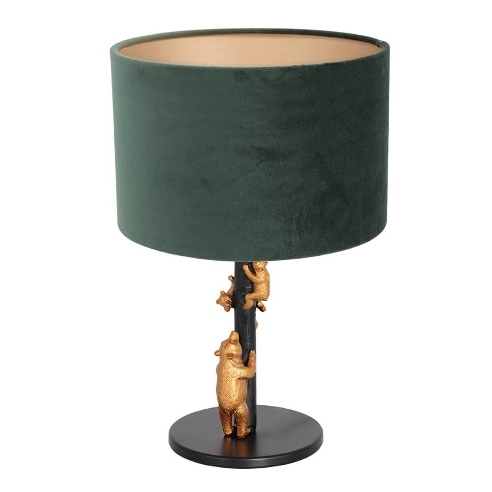 Designer-Tischlampe Animaux mit grünem Samt
