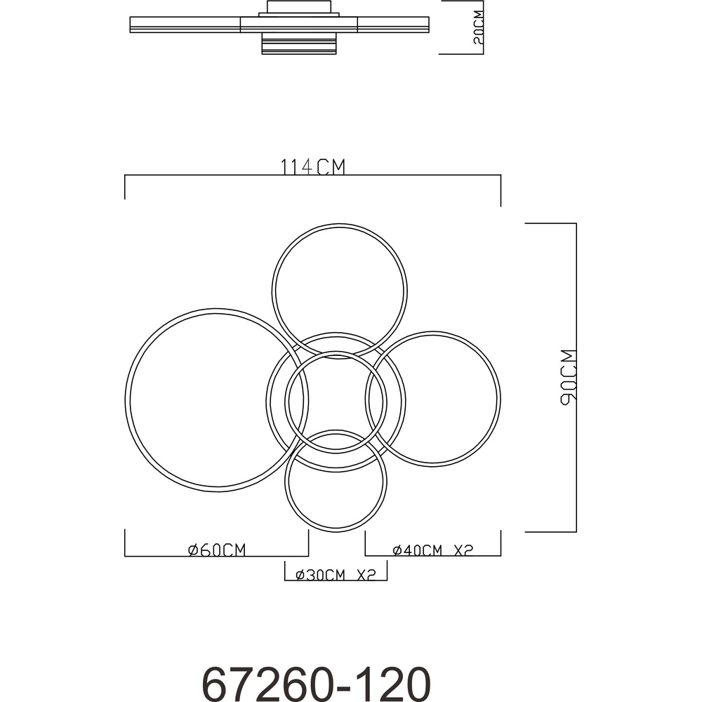 Deckenlampe Rubio Graue 5 Ringe Globo 9007371422913