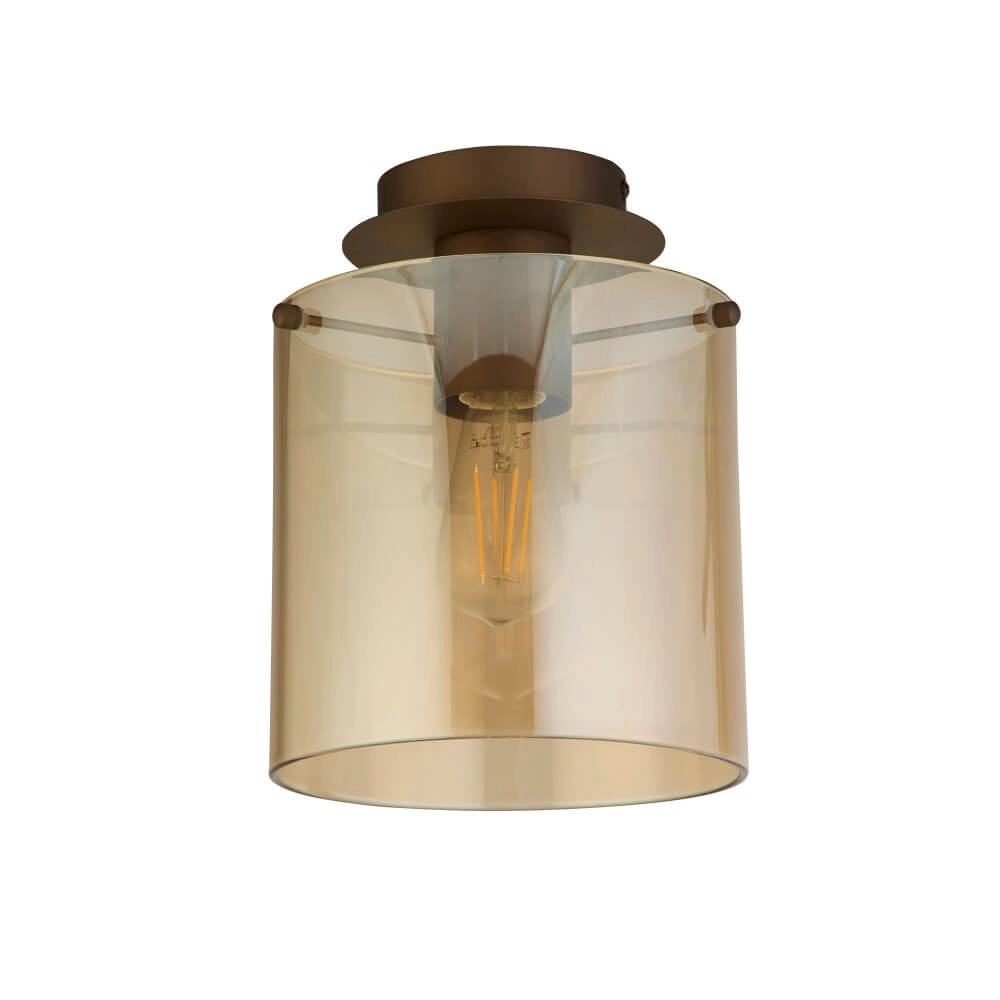 Deckenleuchte 1-flammig Sweden Mokka-Braun Searchlight 5053423271415