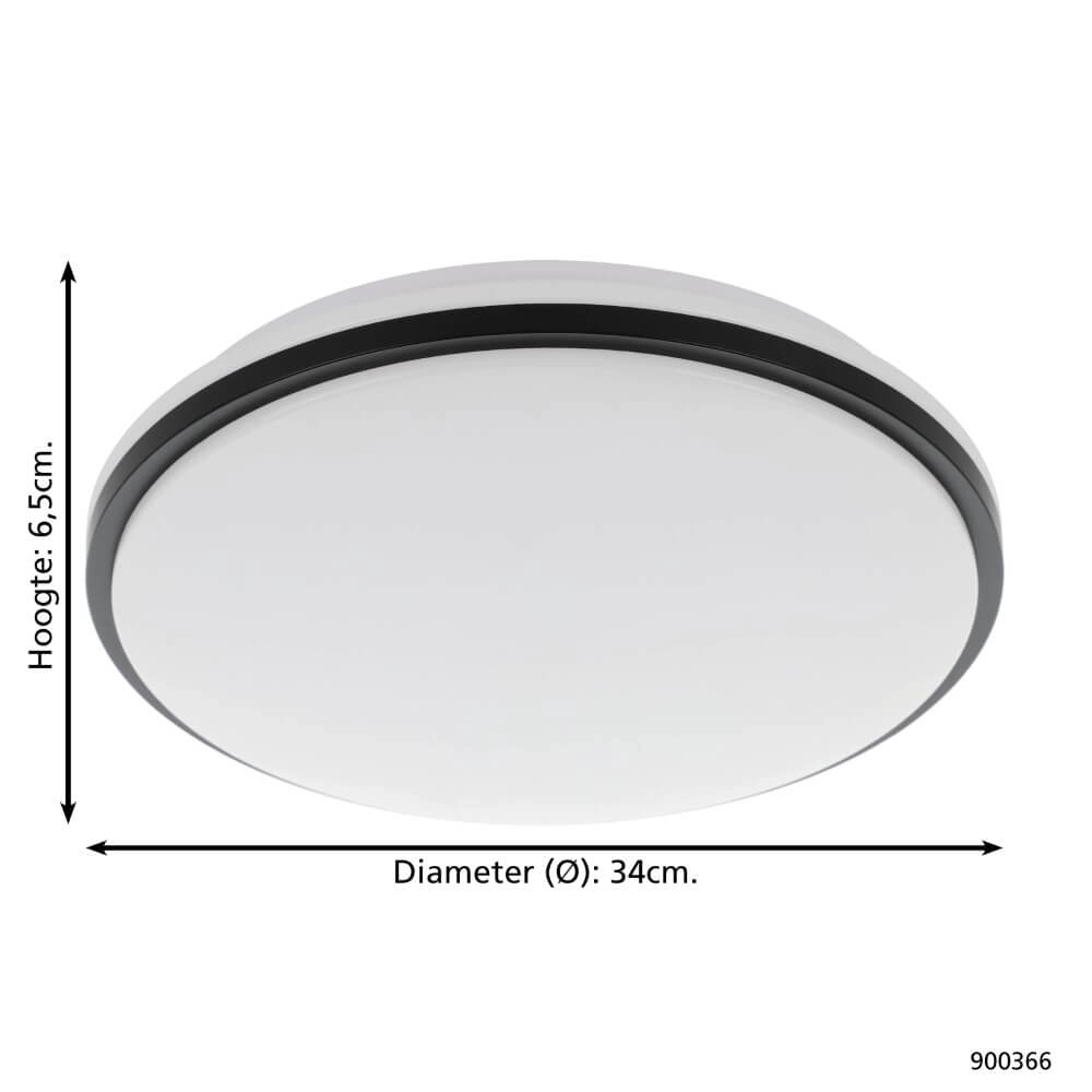 Badezimmer-Deckenleuchte Pinetto Ø 34cm - schwarz Eglo 9008606235971