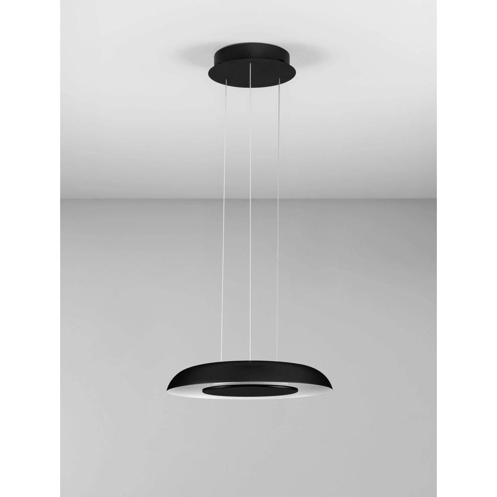 Moderne Pendelleuchte Epos Ø 40cm schwarz mit weiß Lyora 5212017463234