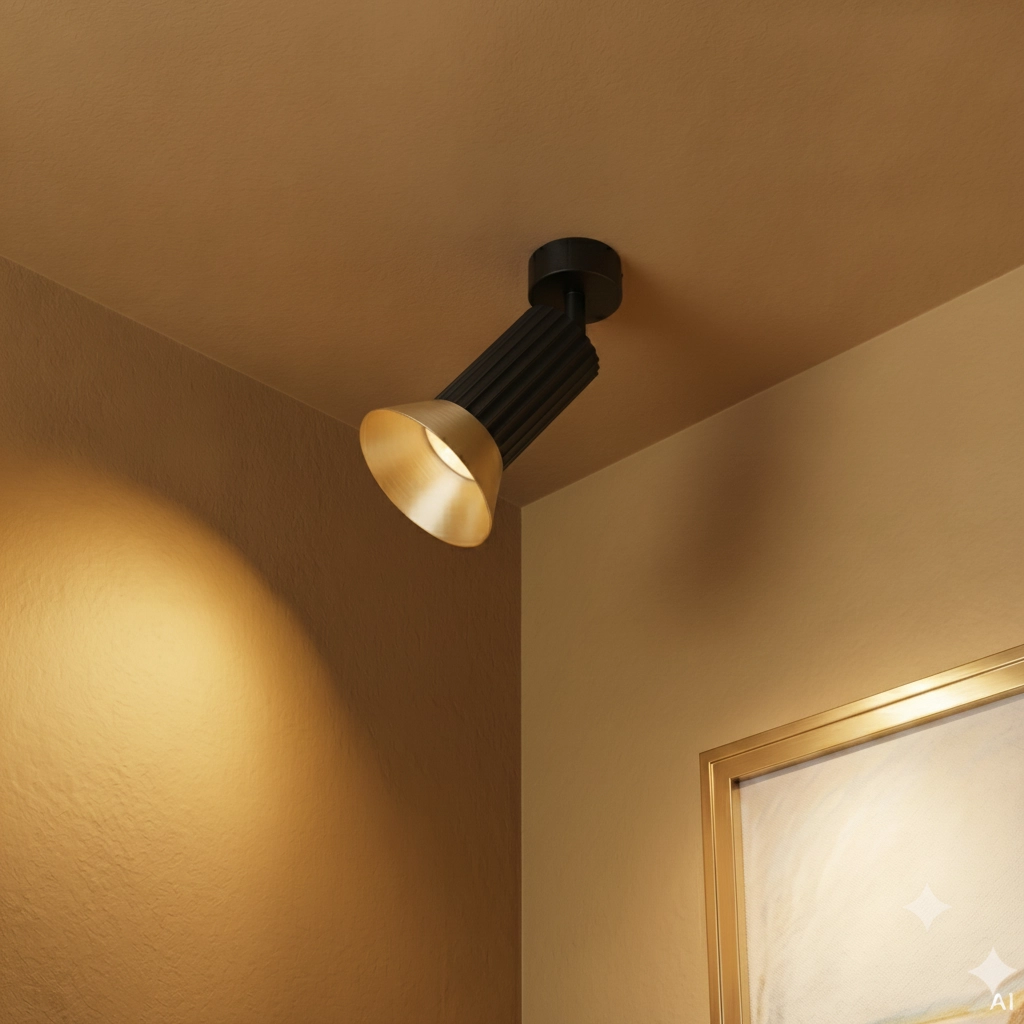 Deckenstrahler Luvia Orientierbares Schwarz mit Gold