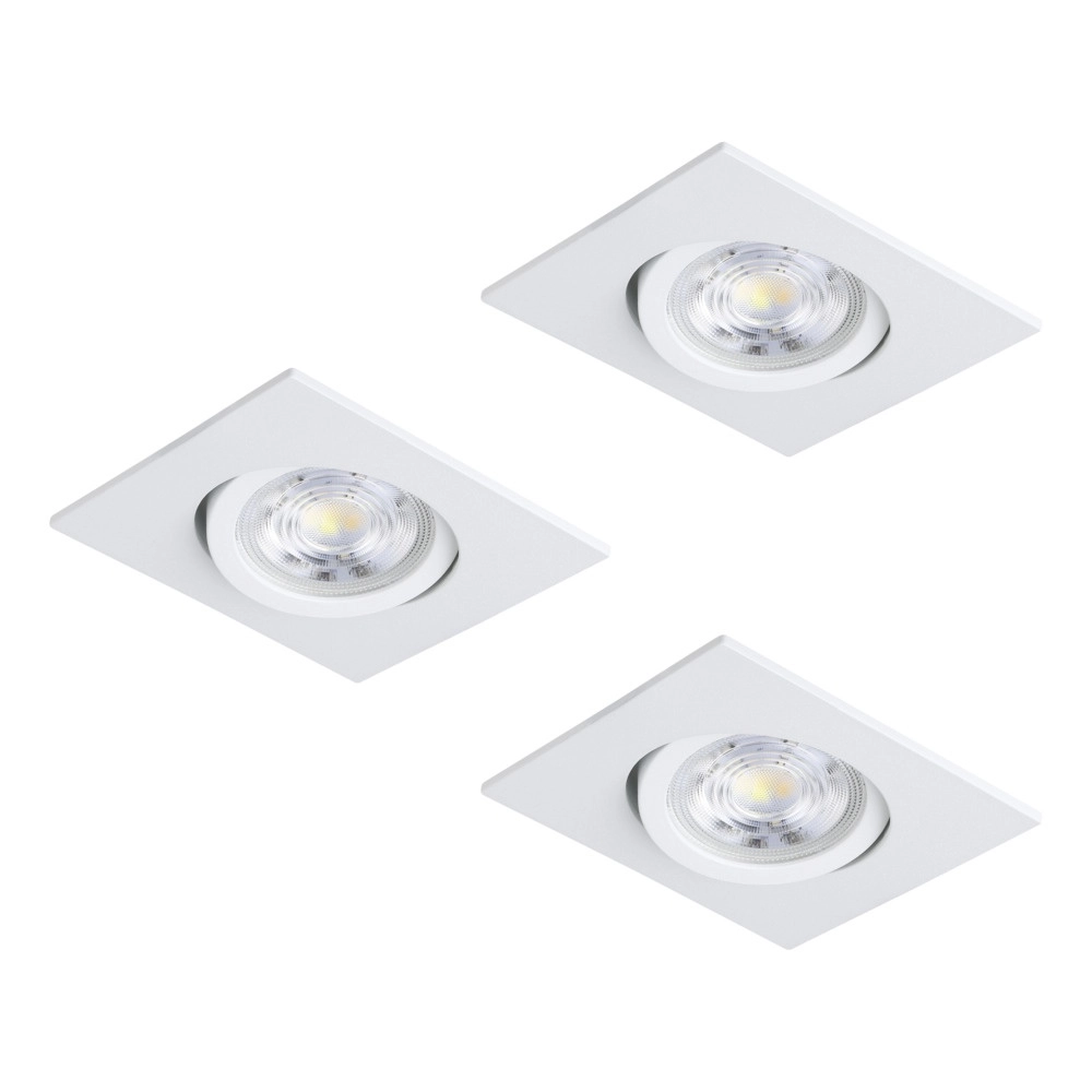 Set mit 3 Einbaustrahlern Saliceto quadratisch weiß Eglo 9008606358830