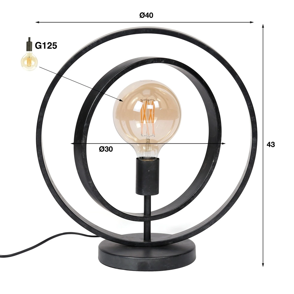 Kohletischlampe Turn 1x E27 - Ø 40cm Lyora 8716803513068