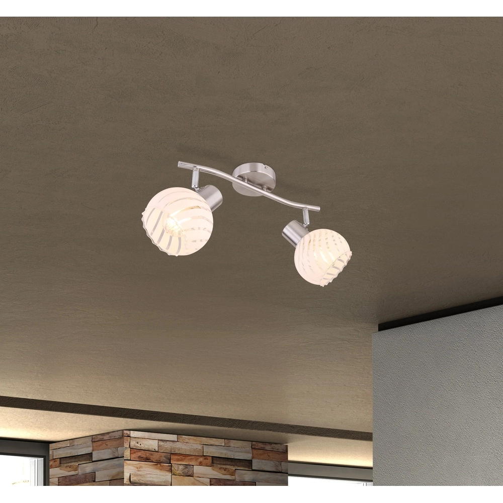 Deckenlampe Willy Nickel 2-Light Globo 9007371406104