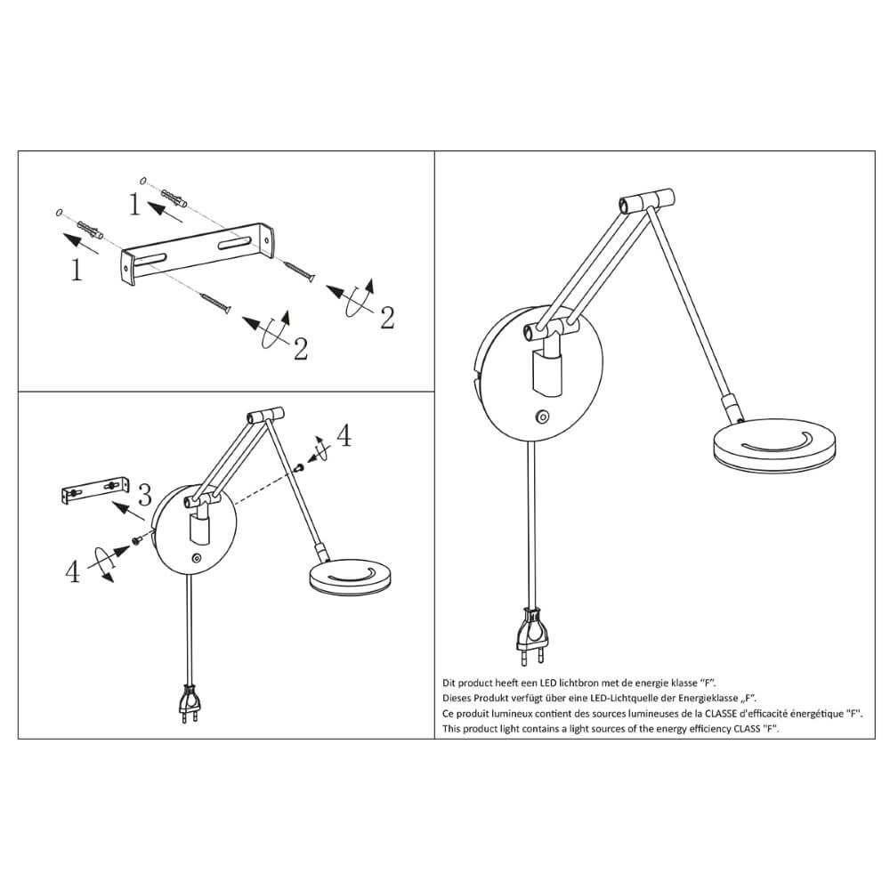 Wandleselampe Soleil mit Stecker Steinhauer 8712746147452