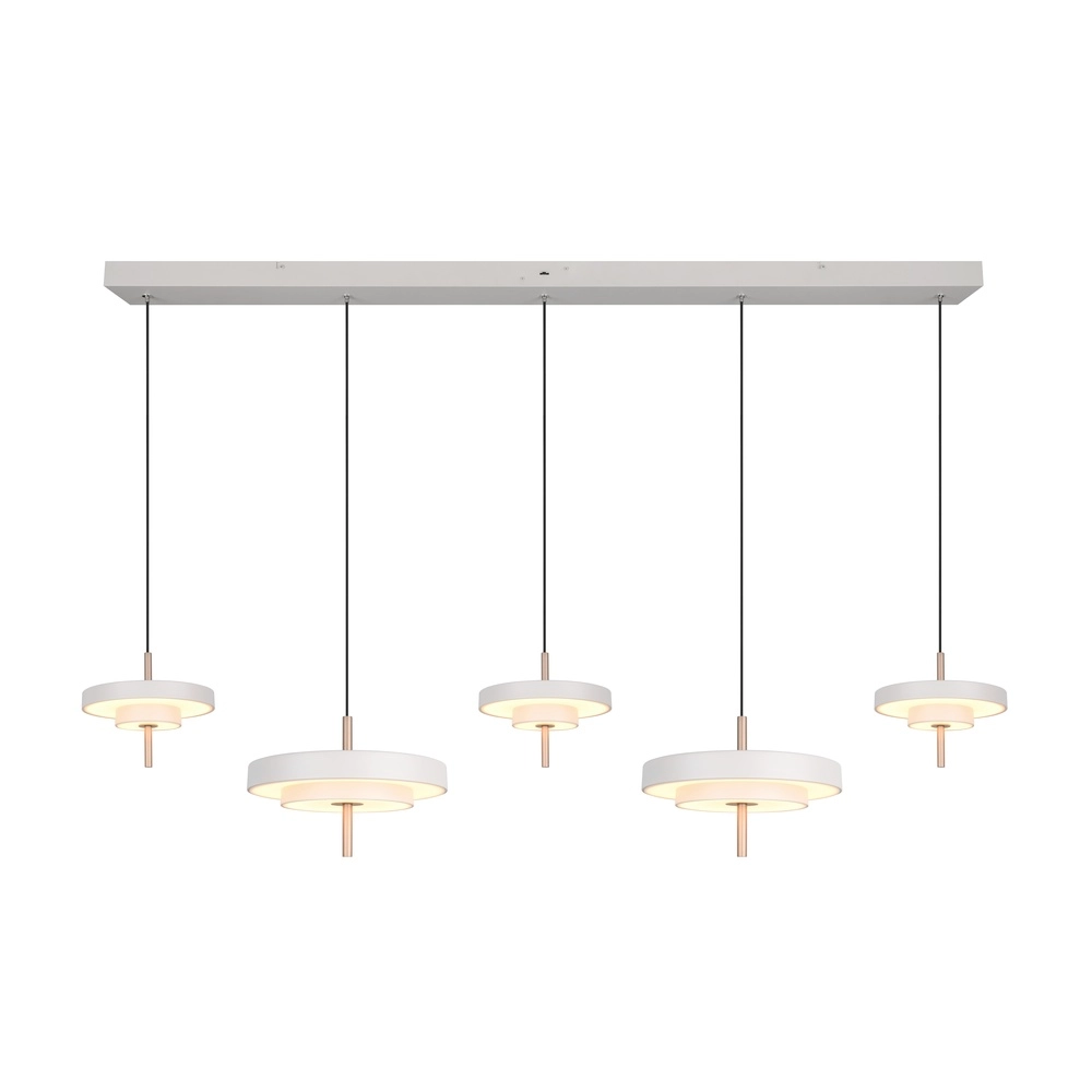 5-flammige Pendelleuchte Keaton weiß Trio 4017807655544