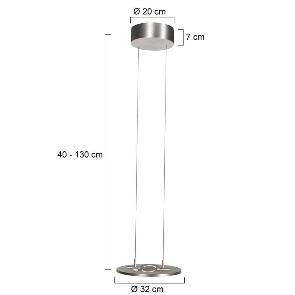 Schlanke Pendelleuchte Soleil Ø 32cm grau Steinhauer 8712746176674