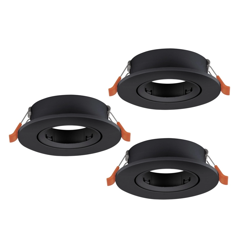 Set mit 3 Einbaustrahlern Barranco schwarz Ø 9cm