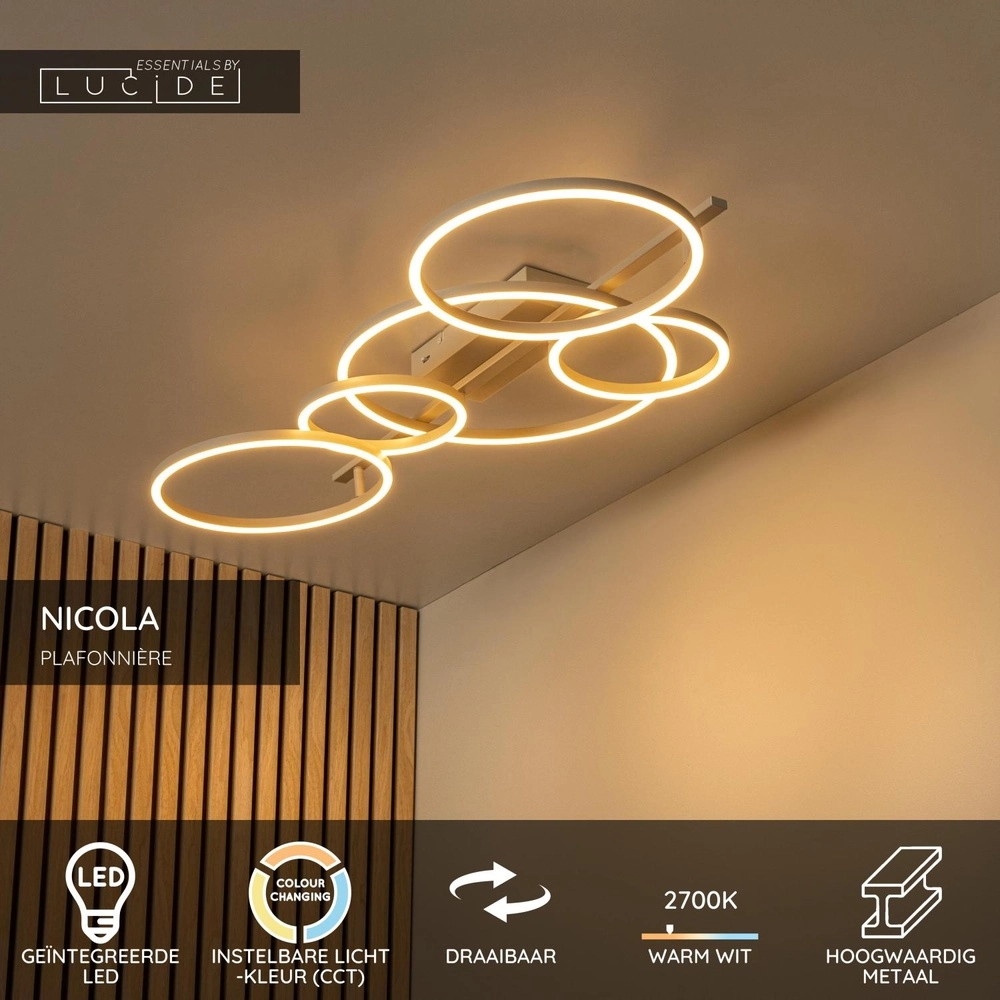 Moderne Deckenlampe Nicola Sandbraun Lucide 5411212531186