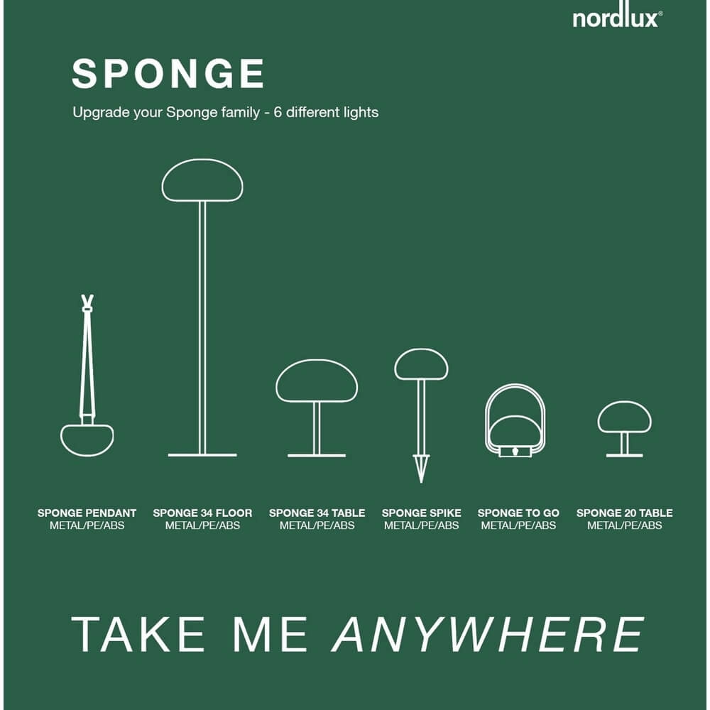 Stehlampe Sponge Weiß mit schwarz wiederaufladbar Nordlux 5701581497184