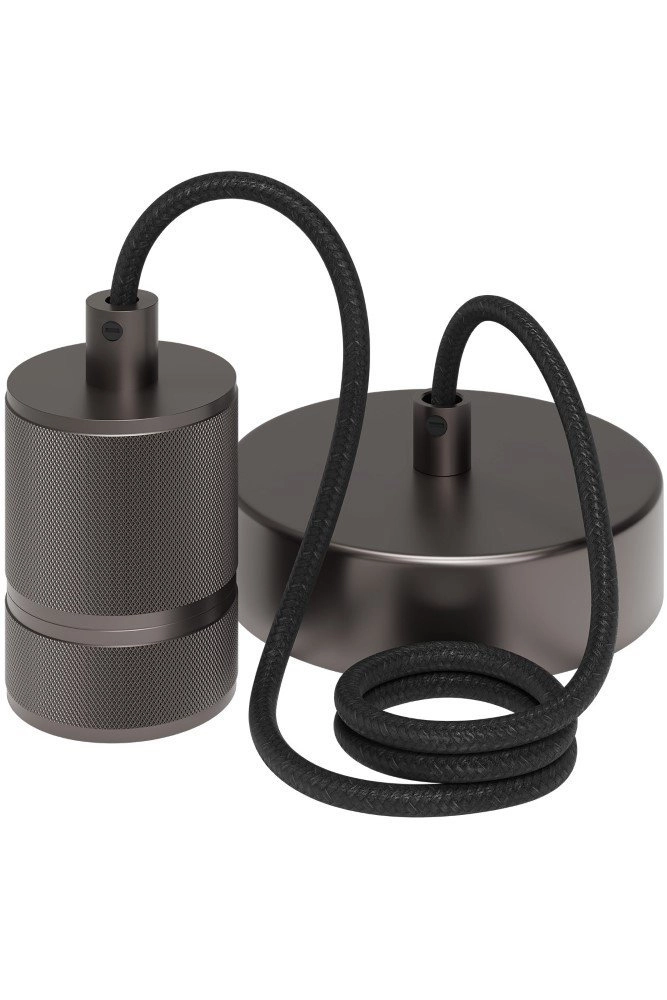 Hängelampe Pendel Cord Waffenmetallgrau